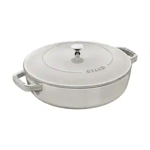 Staub Cast Iron Saute Pan 24cm - White Truffle