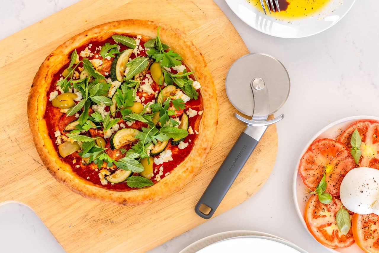 Kitchen Aid Pizza Wheel with pizza
